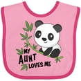 thumbnail image 3 of Inktastic My Aunt Loves Me Cute Panda Boys or Girls Baby Bib, 3 of 4