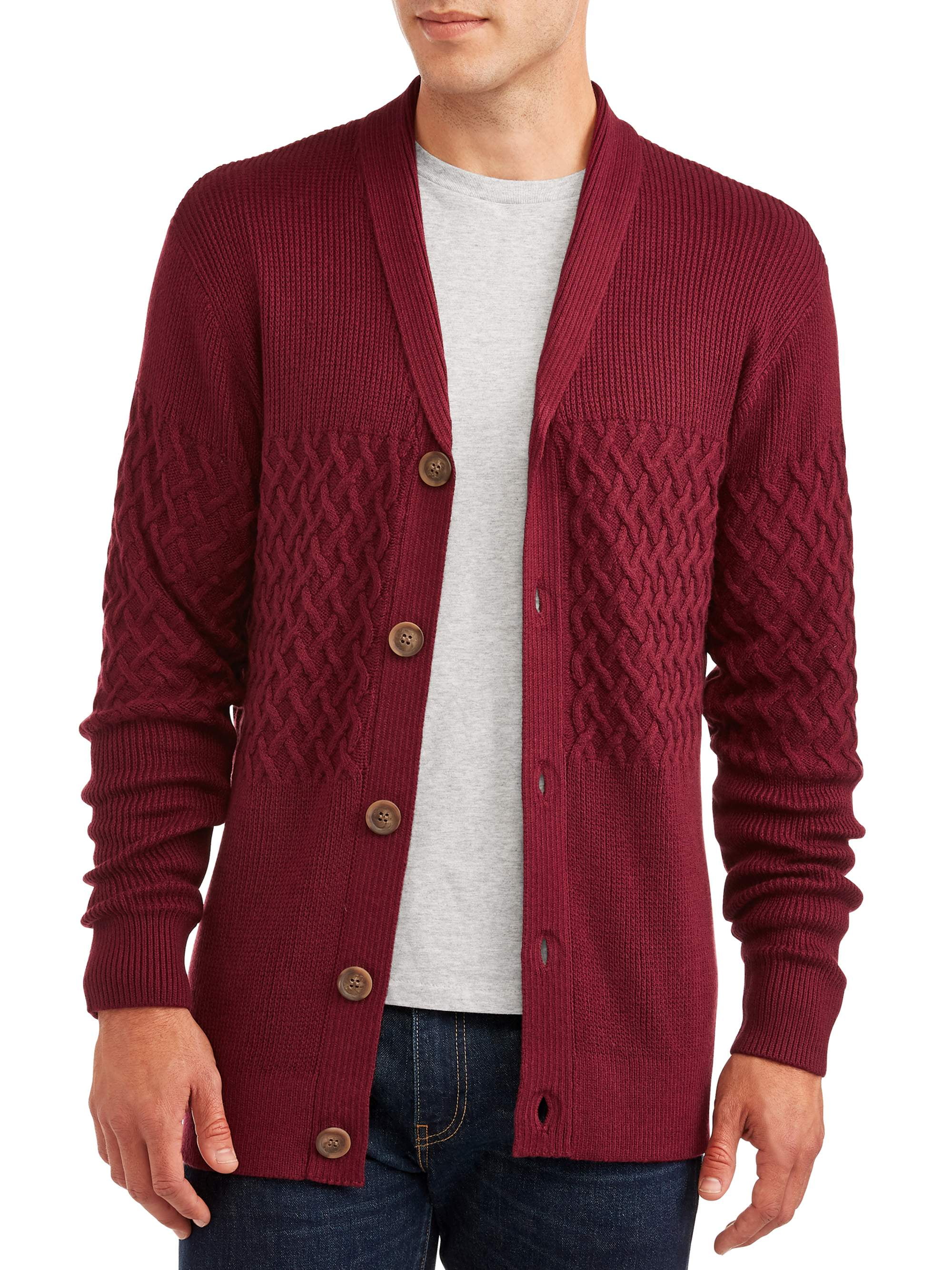 GEORGE - George Men's and Big Men's Cardigan Knit Sweater, up to Size ...