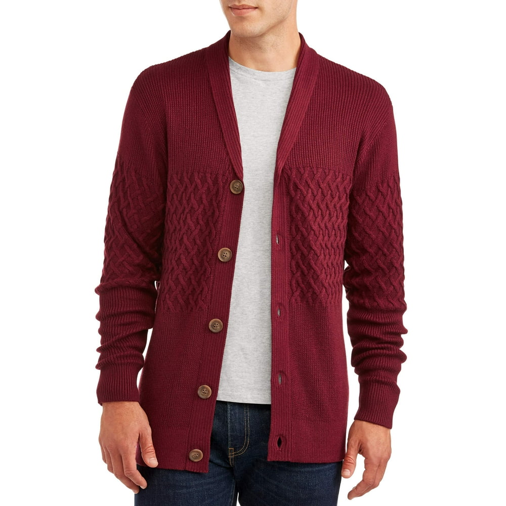GEORGE - George Men's and Big Men's Cardigan Knit Sweater, up to Size ...