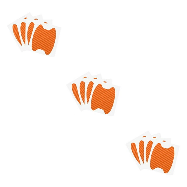 Transemion Car Door Handle Sticker Fiber Film Anti-scratch Universal Auto Handle Cover Orange 3Set