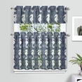 thumbnail image 3 of Shell & Coral Kitchen Curtains Set of 3, Semi-Sheer Tier Curtains with Valance for Coastal or Nautical Home Decor, 3 of 3
