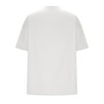 thumbnail image 5 of Otntypg Women's Oversized T Shirts Trendy Solid Color Round Neck Baggy Tees Summer Half Sleeve Casual Comfy Cozy Cotton Tunic Tops White S, 5 of 6