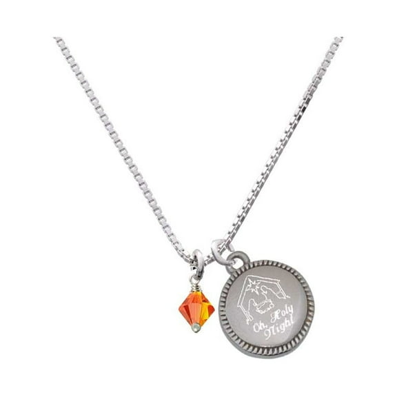 Orange - 6mm Crystal Bicone - Oh Holy Night Nativity Necklace