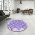 thumbnail image 3 of Ahgly Company Indoor Round Patterned Crocus Purple Area Rugs, 3' Round, 3 of 6