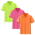 thumbnail image 2 of Amidoa 3 Pack Unisex Kids Polo Shirts Short Sleeve – Boys Girls Sport Casual Performance Top Set Solid Color School Uniform,Orange Size 8, 2 of 7