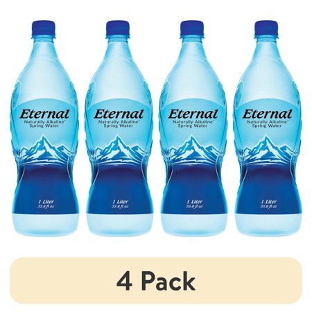 (4 pack) Eternal Naturally Alkaline Spring Water 1 Liter