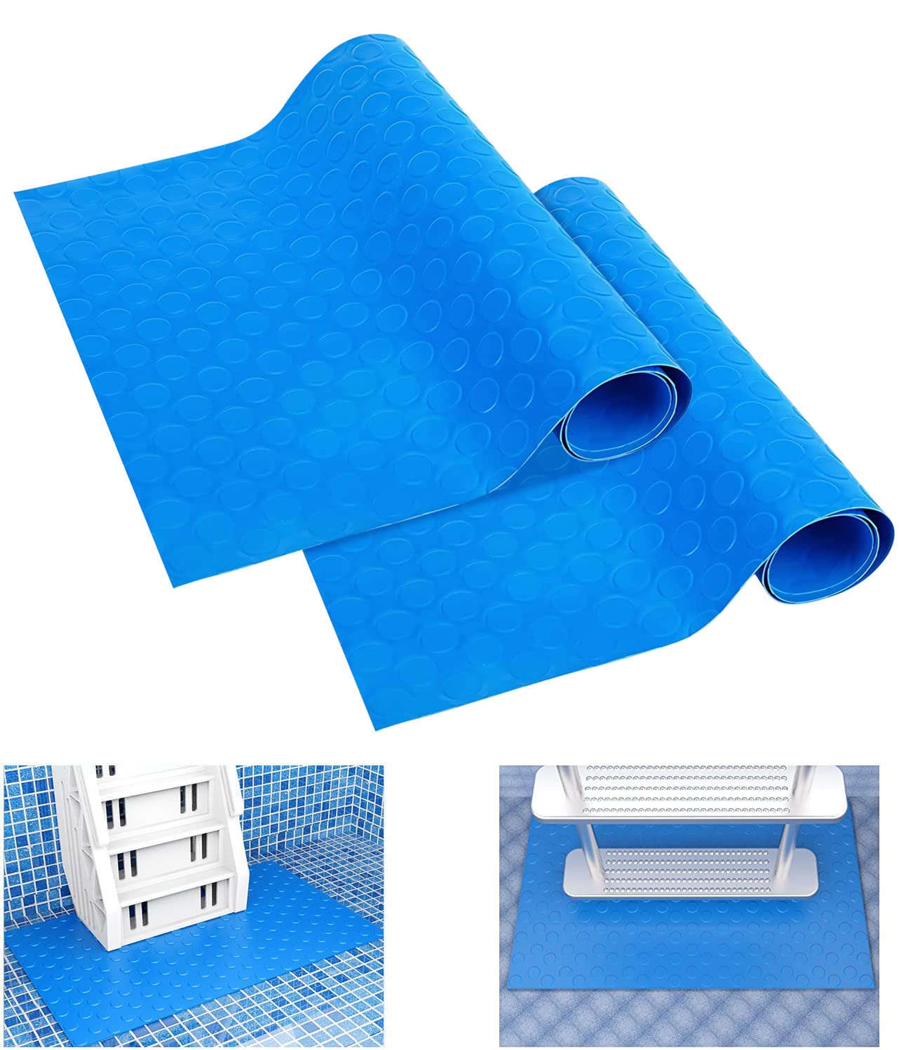 2PCS Pool Ladder Mats, Large Swimming Pool Step Mat with NonSlip