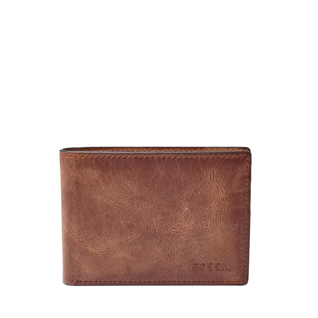 Billetera Fossil Derrick Leather Slim Minimalist Brown para hombre