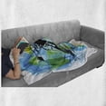 thumbnail image 6 of Sports Soft Flannel Fleece Throw Blanket, Man Athlete Water Skiing Energic Exotic Hobby Activity Image, Cozy Plush for Indoor and Outdoor Use, 60" x 80", Blue Black, by Ambesonne, 6 of 6