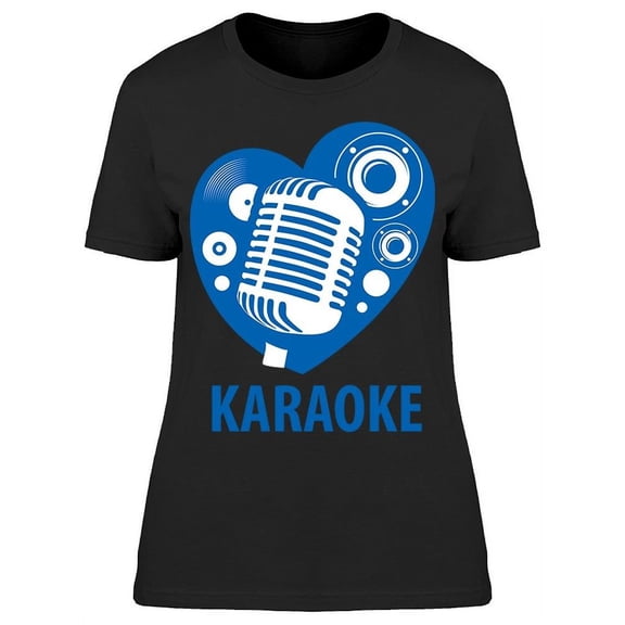 Karaoke Mic Heart Sketch Tee Women's -Image by Shutterstock
