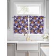 thumbnail image 2 of Halloween Half Window Curtains 24 Inches Long, Orange Pumpkin Funny Ghost Black Cat Purple Window Treatment Curtain Drapes, Short Curtains Tiers for Kitchen Over Sink, 27.5"x24", 2 Panels, 2 of 7