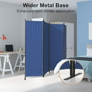 4 Panel 88 W Portable Room Dividers and Folding Privacy Screens Portable Wall For Office,Blue