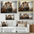 thumbnail image 4 of Designart "Harmony In The Elemental Lion" Animals Lion Floater Framed Wall Art Living Room, 4 of 5