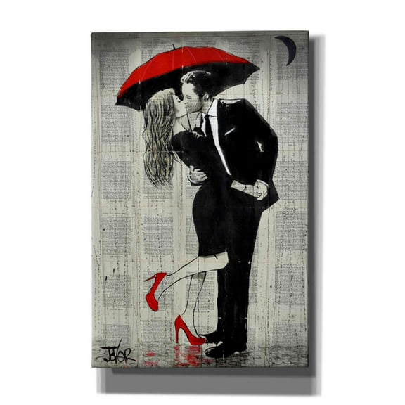 Epic Graffiti 'The Kissing Rain' by Loui Jover, Canvas Wall Art, 26"x40"