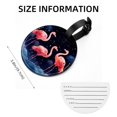 thumbnail image 5 of Starry Sky Flamingo Set of 2pcs PU Leather Round Suitcase Tags with Privacy Cover and Name ID Tag - Ideal for Travel Luggage, Handbags, Backpacks, School Bags, 5 of 6