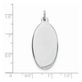thumbnail image 2 of 16mm 925 Sterling Silver Rhod Plate Eng. Oval Polish Front Satin Back Disc Charm Pendant Necklace for Women, 2 of 2