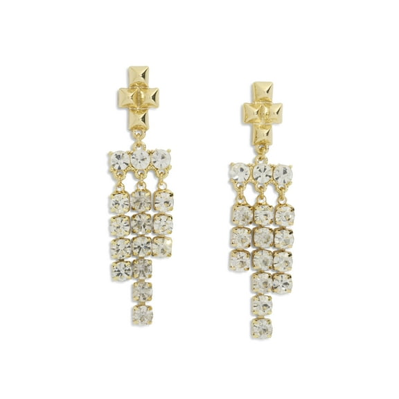Madden NYC Women's Gold Tone Western Stone Chandelier Earrings
