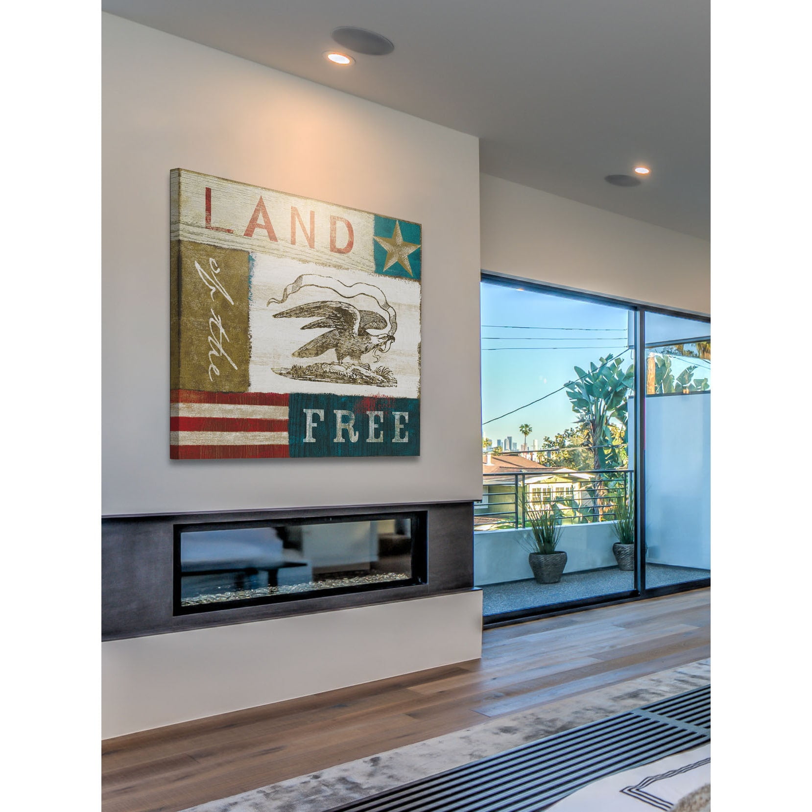 Marmont Hill "Eagle I Block Print" Painting Print on Canvas