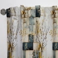 thumbnail image 6 of Designart "Dreaming Amidst Cubic Gray Botanicals" Patchwork Room Darkening Curtain Single Panel, 6 of 6