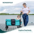 thumbnail image 2 of WONDERFOLD W1 Original Stroller Wagon (2 Seater) - Wagon Stroller with Seats with 5-Point Harnesses, Adjustable Push Handle, and Sun Canopy, Jet Black, 2 of 7