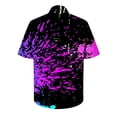 thumbnail image 3 of Jewelreauty Men Button Up Beach Shirts Casual Short Sleeve Tie Dye Summer Tops Plus Size Loose Blouses Tee (S, Black), 3 of 3
