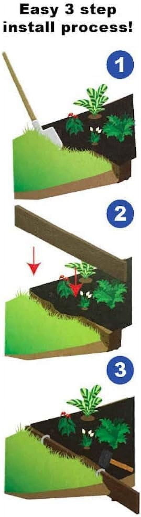 One Stop Outdoor 3.3” x 192" Black Plastic Garden Border Edging (4 Count)