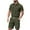 #01 Army Green 【Mix & Match: Essential Colors in Stock】, variant on Men's Summer Casual Short Sleeve Shirt and Shorts Set Solid Color Elastic Waist Drawstring Loose Fit Outfits for Beach Vacation Golf Travel Streetwear | AESTIVO,Army Green L