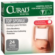 Curad Top Sponges 4 Inches X 4 Inches 24 Each (Pack of 4)