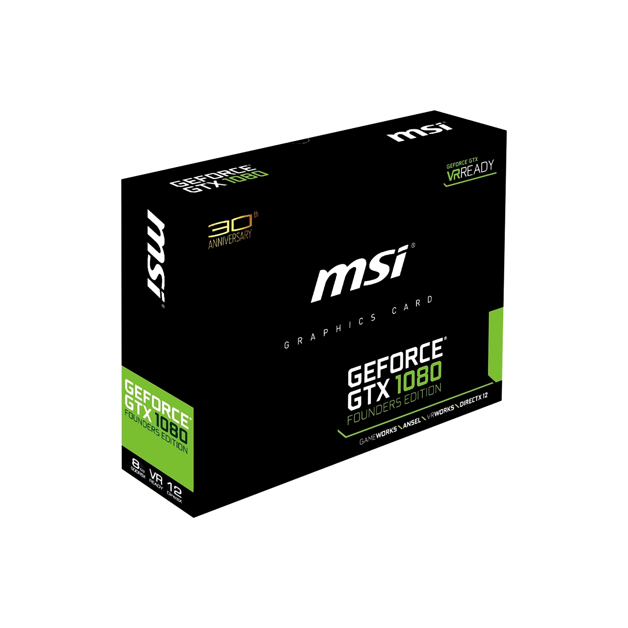 MSI GeForce GTX 1080 Founders Edition 8GB GDDR5X PCI Express 3.0 Graphics Card
