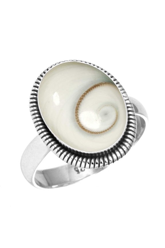 925 Sterling Silver Women Jewelry Natural Shiva Eye Ring