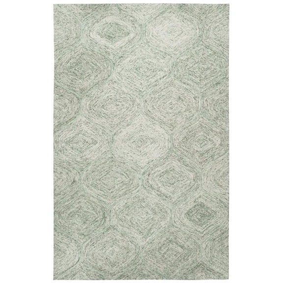 Alora Decor London 5' x 8' Trellis Green/Gray/Rust/Blue Hand-Tufted Area Rug