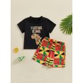 thumbnail image 2 of Bagilaanoe 2pcs Toddler Baby Boy Shorts Set Short Sleeve Print T Shirt Tops + Shorts 12M 18M 24M 3T 4T 5T Kids Casual Summer Clothes, 2 of 8