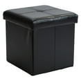 thumbnail image 4 of Simplify Faux Leather Folding Storage Ottoman Cube in Chocolate, 4 of 12