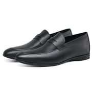 CMR CHAMARIPA Height Increasing Shoes For Men - Hidden Heel Loafer Shoes - Black Leather Men Taller Shoes 5 CM / 1.95 Inches