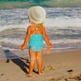 thumbnail image 5 of Sombrero de verano para niños con circunferencia de 52-54 cm, sombrero con forma de cúpula, bonito sombrero de paja con protección solar, sombrero de playa informal, color blanco lechoso, 5 of 5