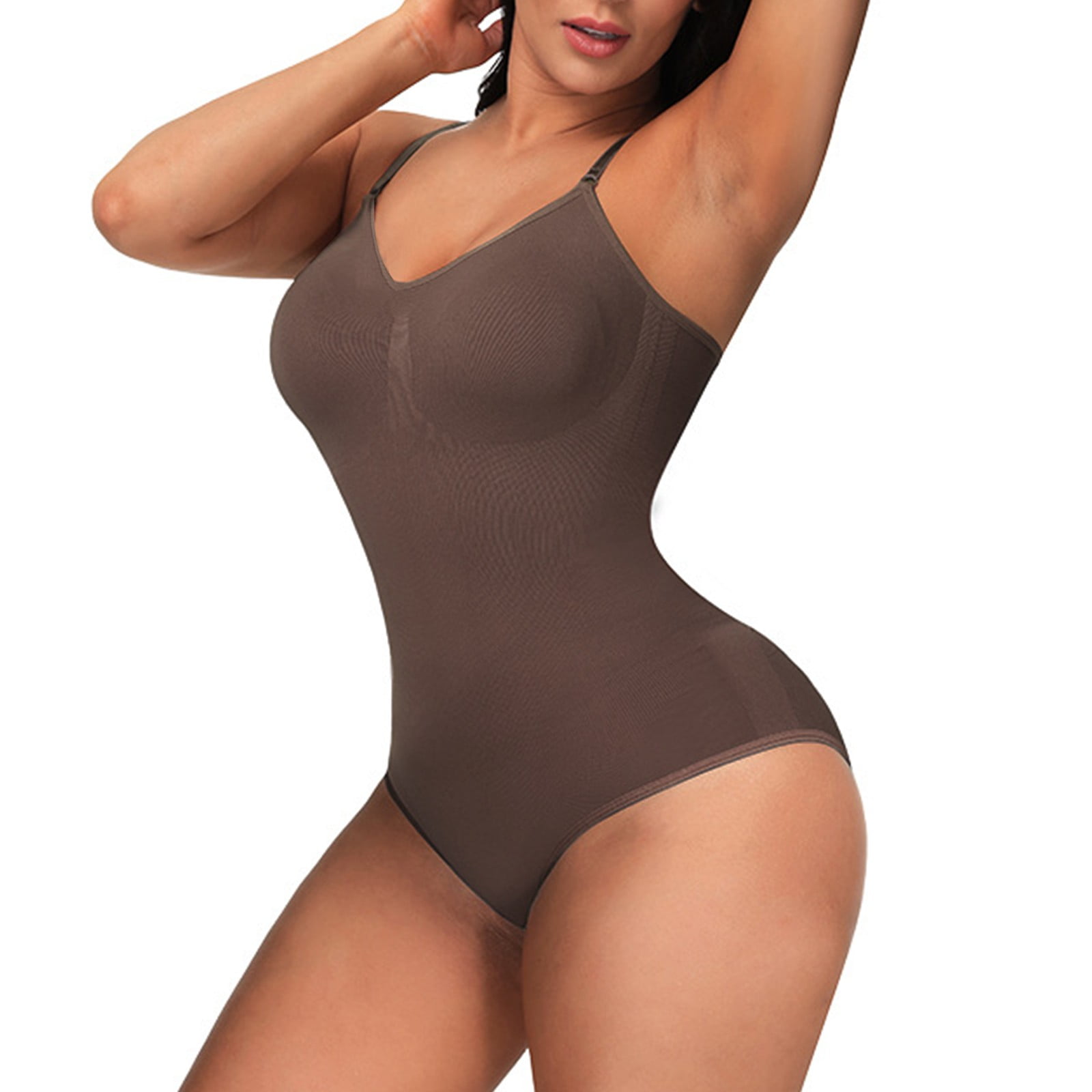 Thong Bodysuit for Women Tummy Control Shapewear Sexy V Neck Sleeveless Bodysuit  Shapewear Backless Body Shaper Tops (Color : Gray, Size : Small) :  : Clothing, Shoes & Accessories