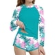 thumbnail image 1 of Niñas dos piezas de trajes de baño tamaño 10-12 Weiyi floral impresión de la playa para niños dos piezas de conjunto de pantalones cortos, 1 of 5