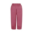 thumbnail image 5 of Aloohaidyvio Ladies Pants,Fashion Women Summer Casual Loose Pockest Elastic Waist Solid Trousers Capris Pants, 5 of 5