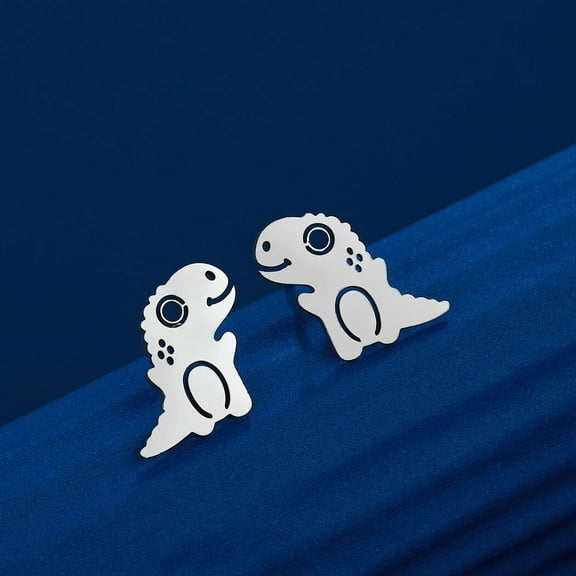 Stainelss Steel Cute Dinosaur Stud Earrings for Women Men Minimalist Jewelry Birthday Christmas Gift
