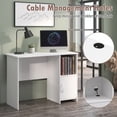 thumbnail image 3 of 42" White Home Office Computer Desk with Cabinet & Storage Shelf, Modern Executive Desk for Small Spaces, 3 of 8