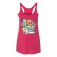 thumbnail image 2 of Wild Bobby Betty Boop Endless Summer Beach the Dog Betty Boop Tri-Blend Racerback Tank Top, Shocking Pink, Medium, 2 of 5