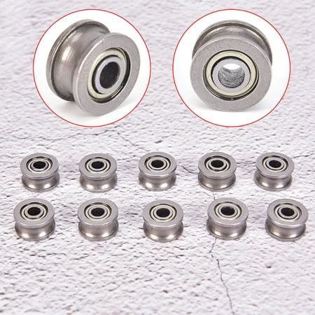 

10pcs U624ZZ U groove ball bearing guide pulley for rail track linear 4*13*7mm