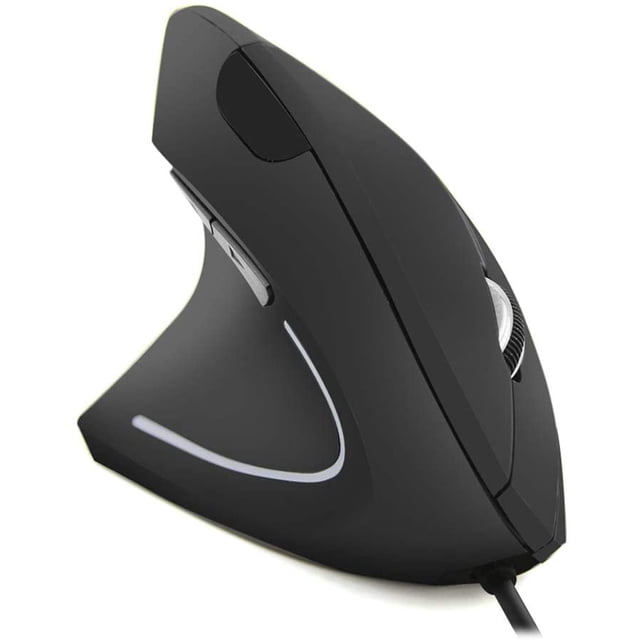 SAYTAY Left Handed Mouse Vertical Ergonomic Mouse Wired Optical Mice 800/1200/1600DPI for Computer PC Laptop Desktop ST-001