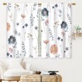thumbnail image 4 of Boho Blue Flower Kitchen & Bathroom Curtains - Rustic Floral Wildflower Botanical Cafe & Small Bedroom Short French Door Curtains - 28x40 Inch, 4 of 8