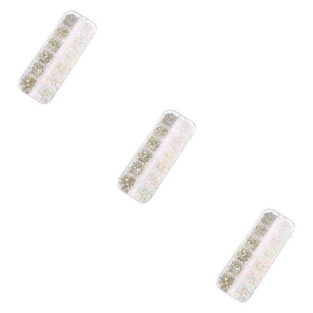 QualitChoice 1 Bag Glass Crystal Special-shaped Eye-catching Flat Bottom Easy to Paste Perfect Match Nail Rhinestones for Mobile Phone Type 4 3Set