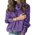 thumbnail image 2 of Women's Oversized Chunky Pullover Sweaters Cowl Neck Long Sleeve Winter Slouchy Loose Knit Sweaters M, 2 of 8