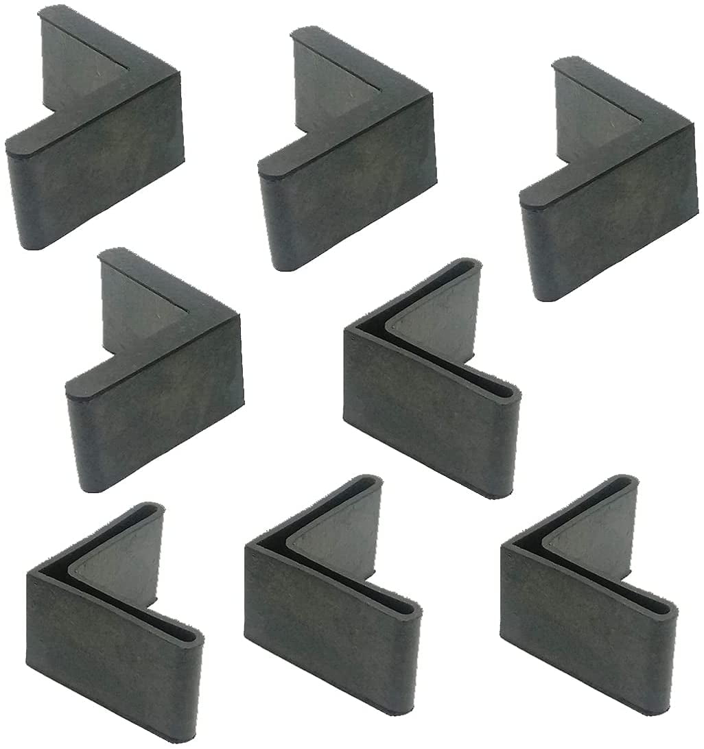 8 Pieces 63mm x 63mm x 3mm L Shape Furniture Angle Rubber Pad Angle