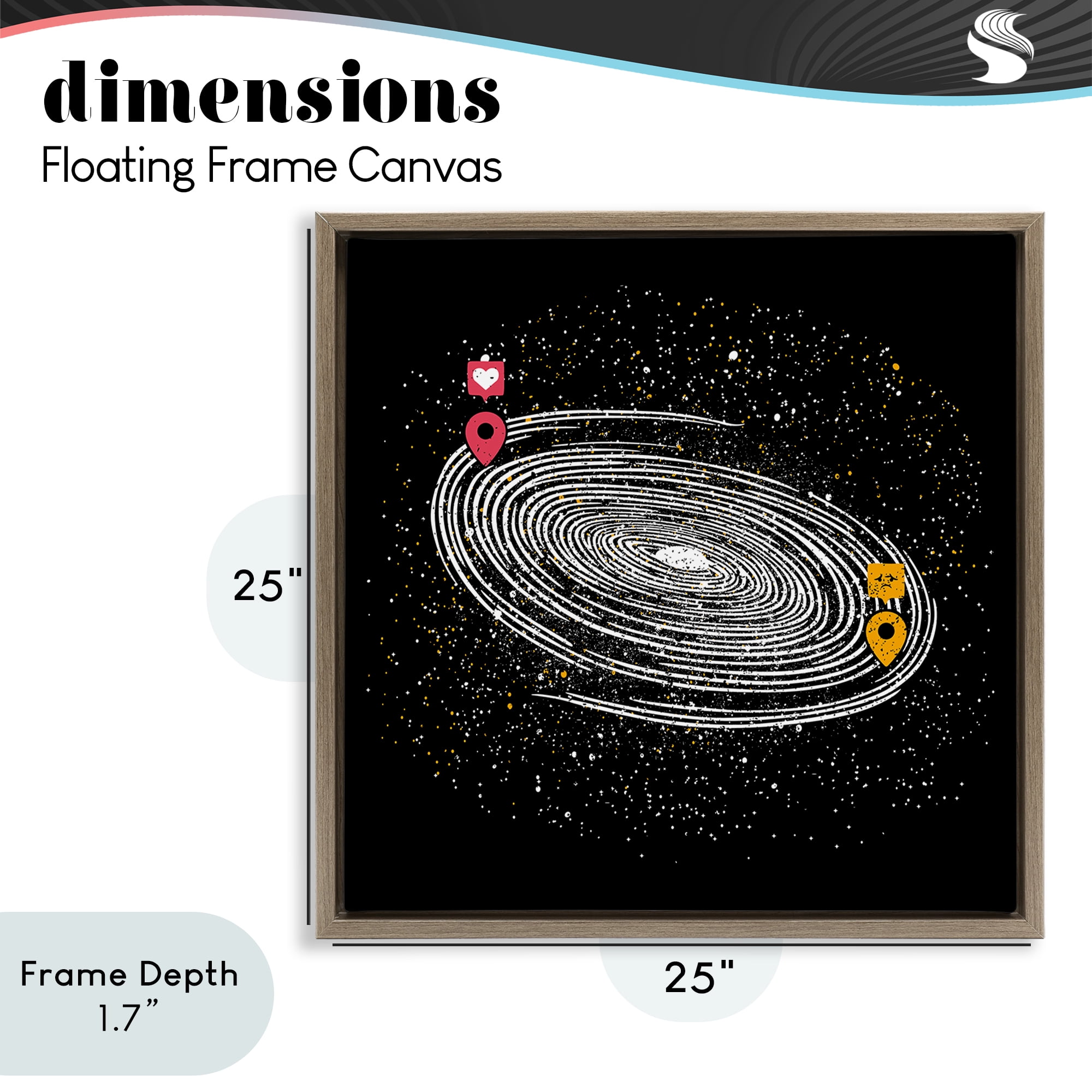 Stupell Industries Love Long Distance Brown Framed Floater Canvas Wall Art, design by Tobe Fonseca