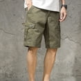 thumbnail image 5 of Men's Cargo Shorts Outdoor Workwear Streetwear Summer Lightweight Comfortable Breathable Hiking Trousers with Pockets Green XXXXL, 5 of 9