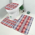 thumbnail image 2 of Colorful Geometric Striped Pattern (9) Bathroom Rugs Sets 3 Piece,Toilet Cover Set,Absorbent Non Slip Bathroom Mats Sets with U-Shaped Contour Rug Toilet Rug Set, 2 of 5
